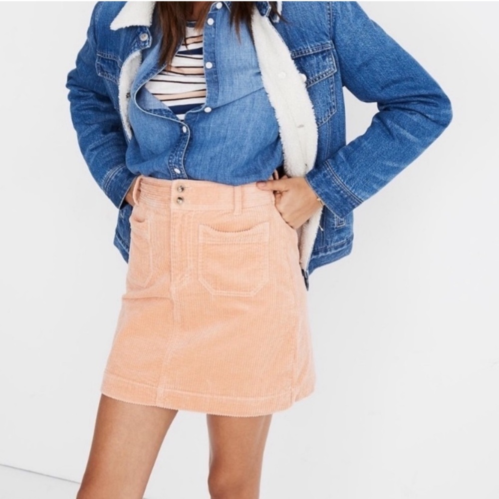 Madewell corduroy light pink short skirt cord short mini skirt